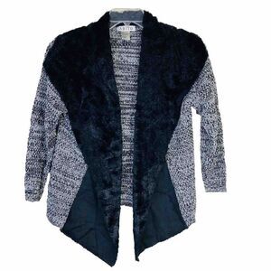 ABITO Women’s Sweater‎ With Excluse Ornamental Collar Size S Black White